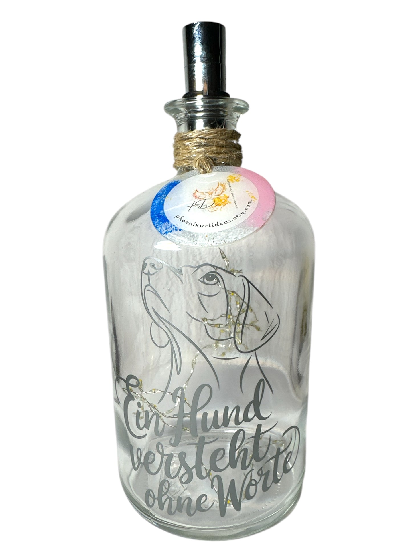 Upcycling-Flaschen Lampe, LED, personalisiert