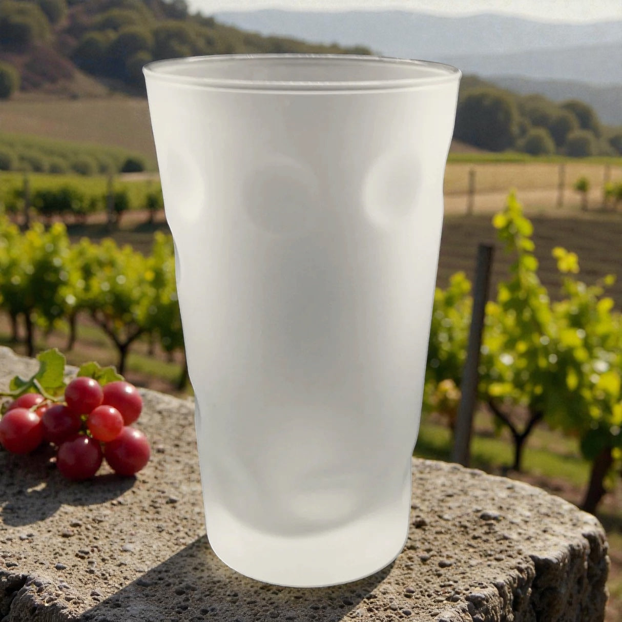 Klassisches Dubbeglas satiniert