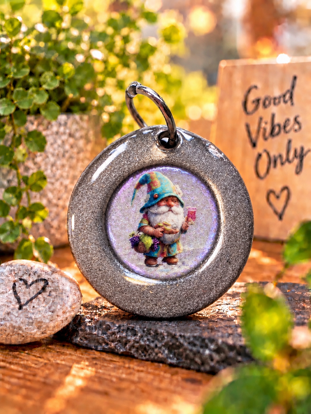 Gnodel vom Wingert Anhänger mit Weißherbst – Lovely Washer Schmuck mit Gnodel und Weißherbstglas