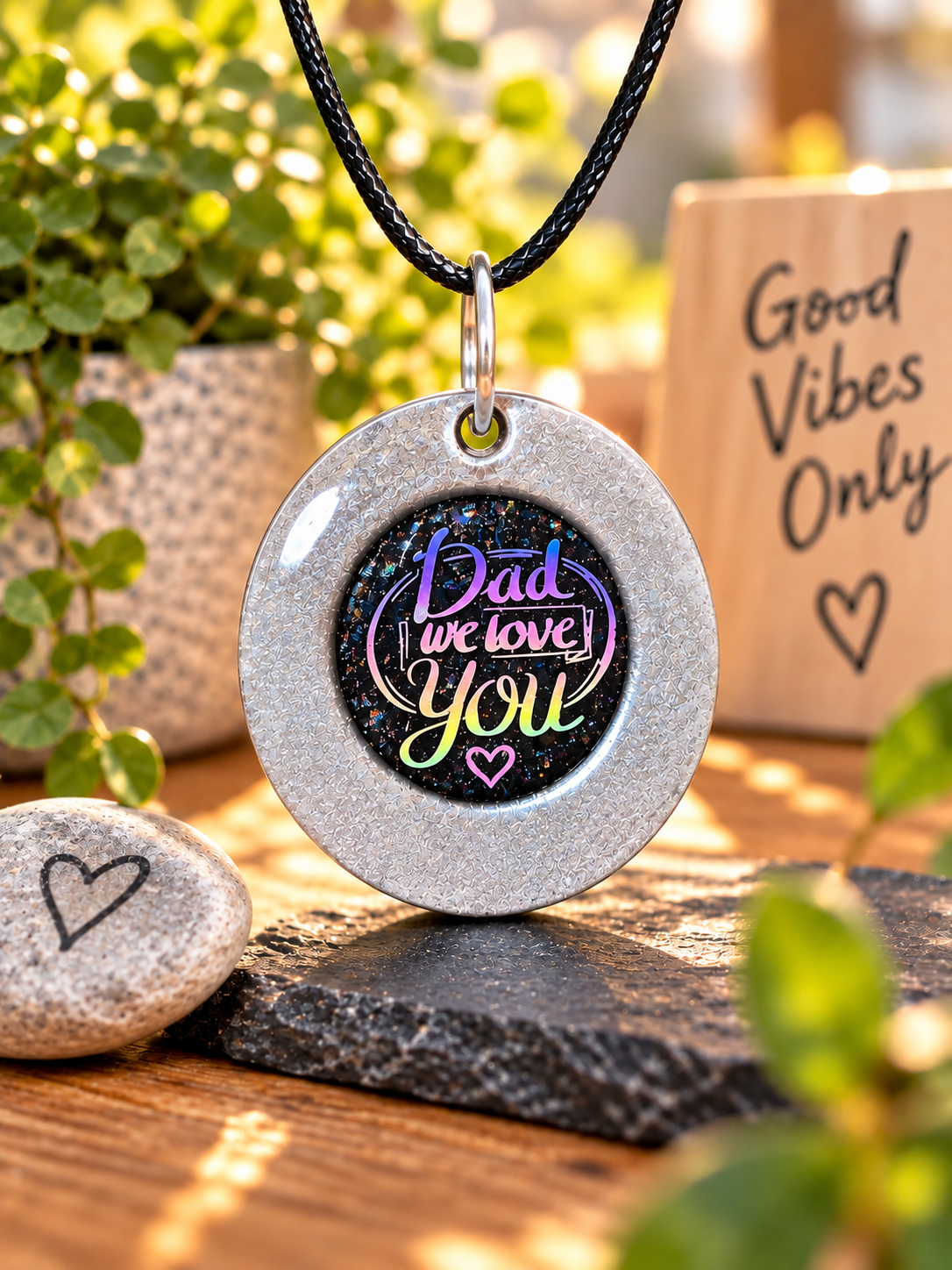 I Love Daddy Anhänger – Lovely Washer Schmuck Anhänger mit Vatertags-Botschaft