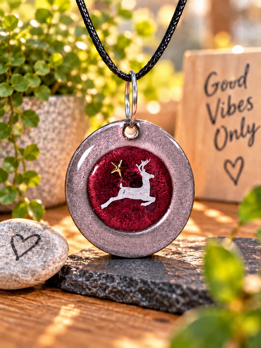 Hirsch-Anhänger winterlich – Lovely Washer Schmuck mit Stern