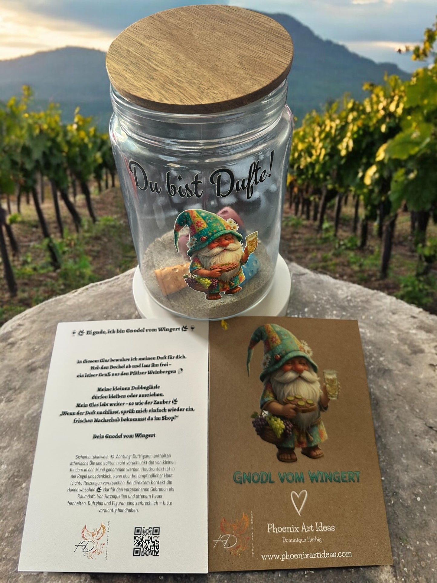 🍷 Duftglas „Gnodel vom Wingert“ – Pfälzer Wichtel &  Raumduft mit Dubbegläsle 🌿