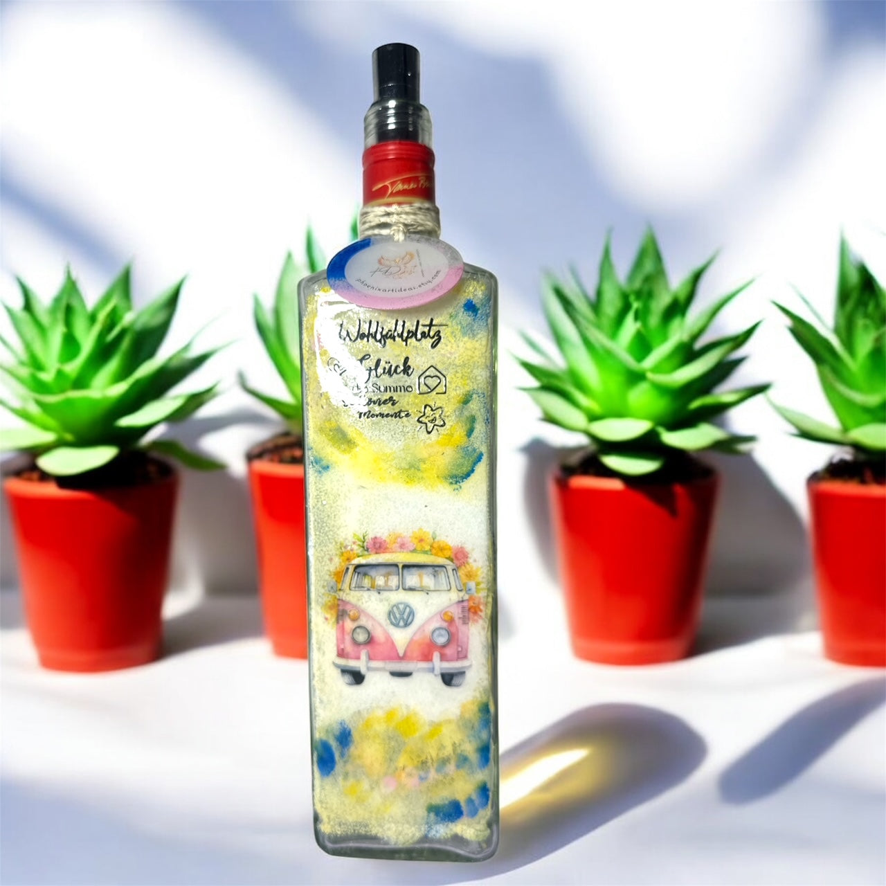 Upcycling-Flaschen Lampe, LED, personalisiert