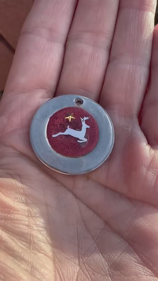 Hirsch-Anhänger winterlich – Lovely Washer Schmuck mit Stern